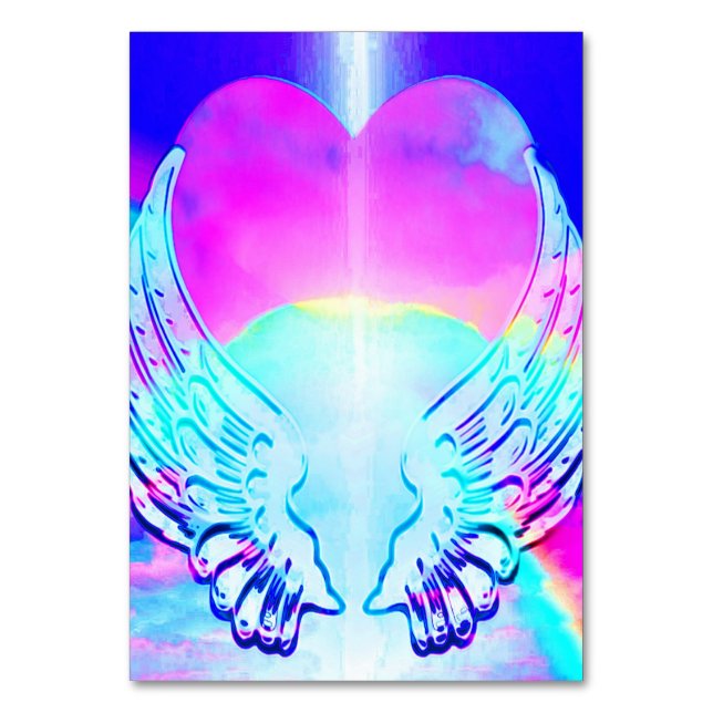 Numéro De Table Arc-en-ciel Coeur et ailes angéliques (Par défaut)
