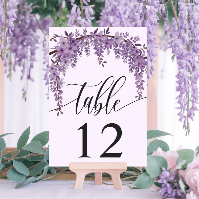 Numéro De Table Arched Wisteria Branch Floral Garden Wedding (Créateur téléchargé)