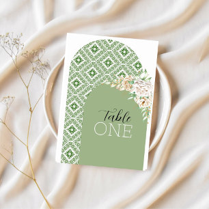 Numéro De Table Arches palestiniennes de Tatreez en vert