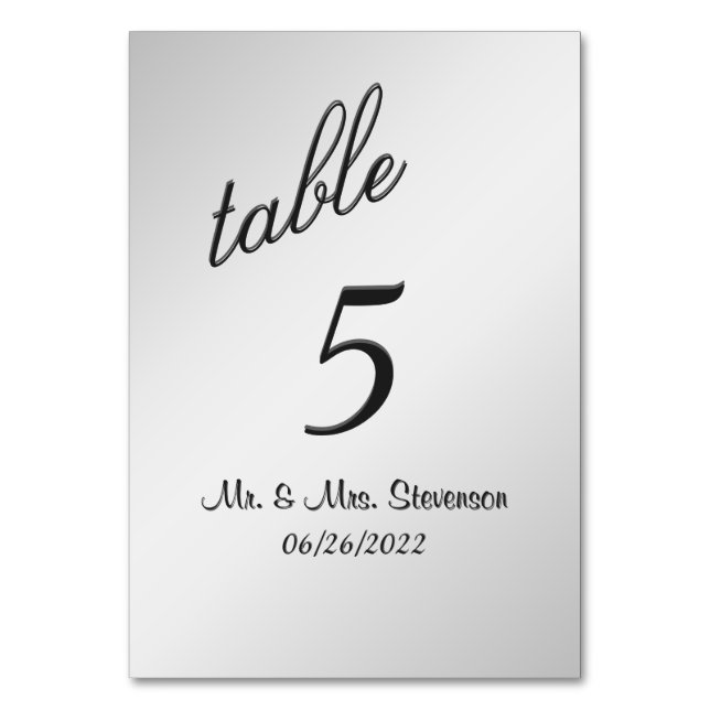 Numéro de table Argent (Par défaut)