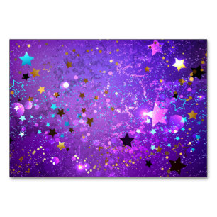Numéro De Table Arrière - plan de feuille violet avec étoiles