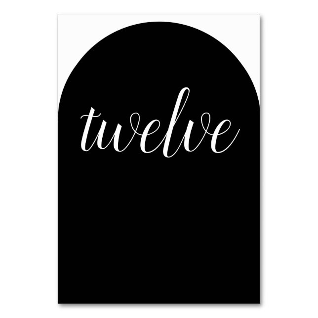 Numéro De Table Arrondi noir et blanc (Par défaut)