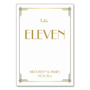 Numéro De Table Art Déco Gold Great Gatsby Mariage Numéros de tabl