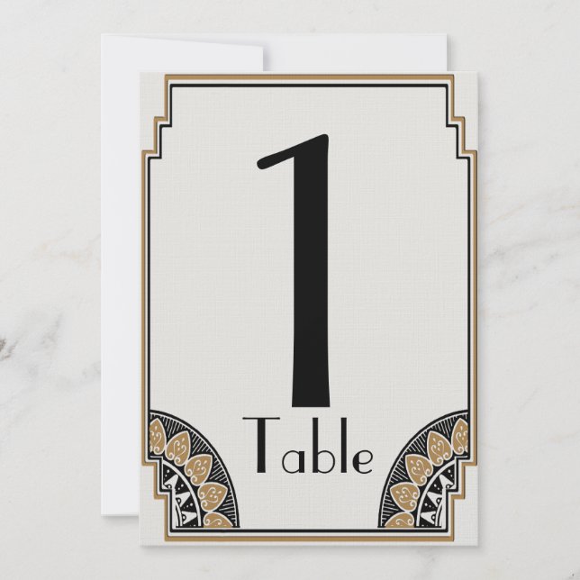 Numéro de table Art Déco Gold Posh (Devant)