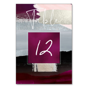 Numéro De Table Art moderne, Colour Block Table N° Blush+Bourgogne