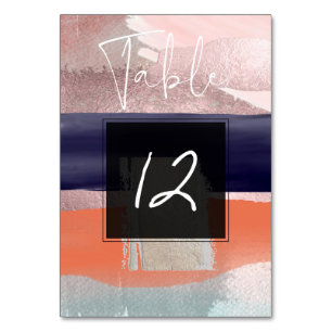 Numéro De Table Art moderne, Colour Block Table N° Blush+Navy