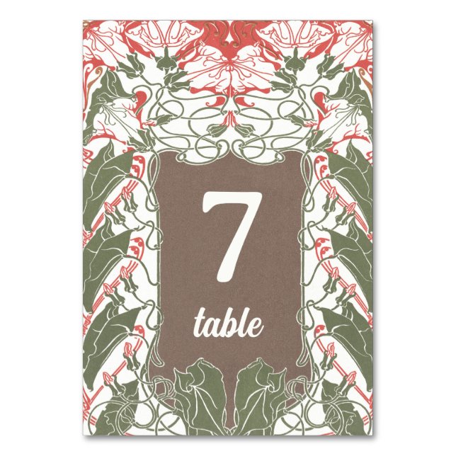 Numéro De Table Art Nouveau Floral Elégance 2 (Par défaut)