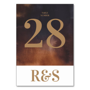 Numéro De Table Art rouillé moderne Gros Monogramme Gras Mariage s