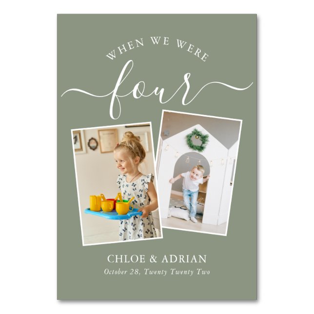 Numéro De Table Au fil des ans Couple Photo Mariage Moderne (Par défaut)