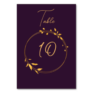 Numéro De Table Aubergine Golden Circle 2