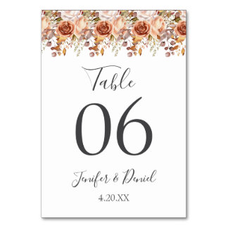 Numéro De Table Automne Feuilles Russe Pays Boho Mariage