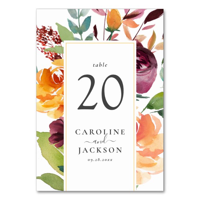 Numéro De Table Automne Floral (Par défaut)