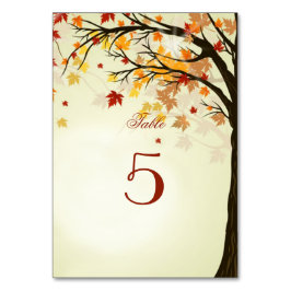 Numéro De Table Automne Mariage Pays Feuilles automnales