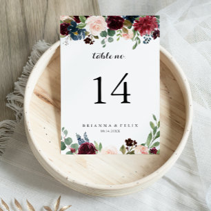 Numéro De Table Automne Rustique Bourgogne Moderne Mariage de call