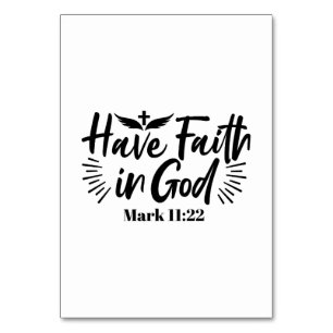 Numéro De Table Ayez foi en Dieu Mark 11:22 Citation Inspirationne