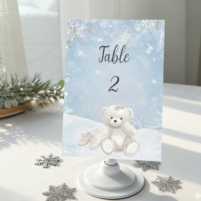 Numéro De Table Baby, It's Cold Outside Teddy Bear Winter (Créateur téléchargé)