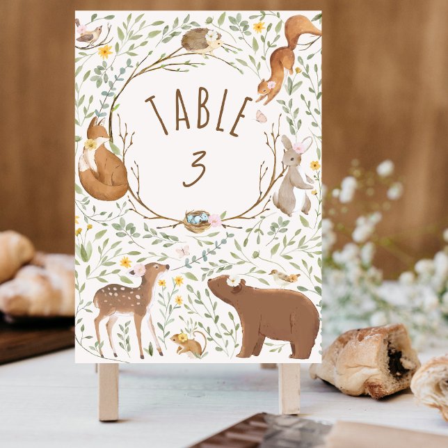 Numéro De Table Baby shower d'amis de la forêt (Créateur téléchargé)
