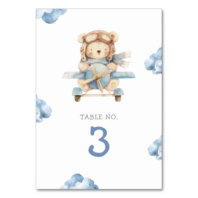 Numéro De Table Baby shower de l'ours en peluche (Par défaut)
