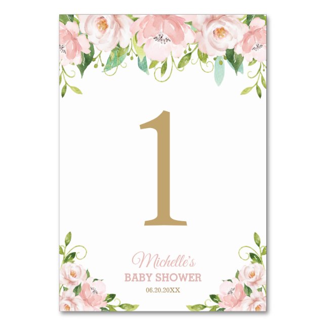 Numéro De Table Baby shower Lion Cub Floral Flush (Par défaut)