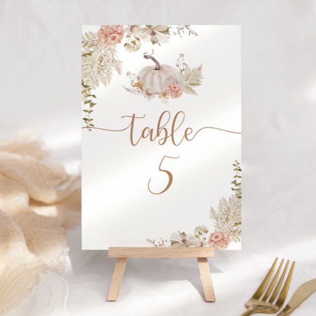 Numéro De Table Baby shower rustique Boho citrouille (Créateur téléchargé)