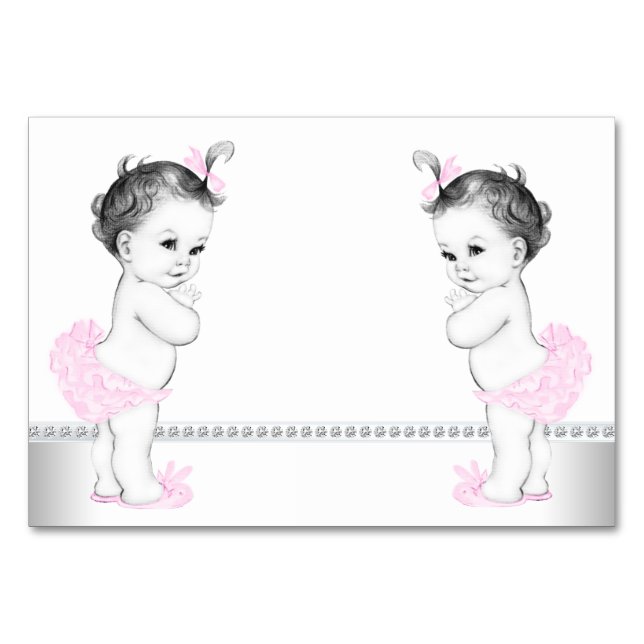 Numéro De Table Baby shower Twin Girl (Devant)