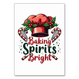 Numéro De Table Baking Spirits Bright Funky Baking Chef Baker