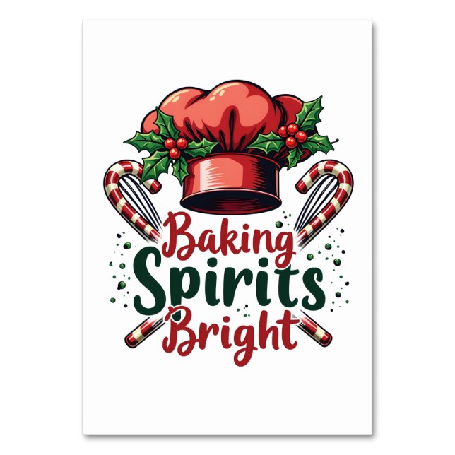 Numéro De Table Baking Spirits Bright Funky Baking Chef Baker (Par défaut)