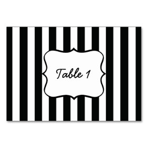 Numéro De Table Bandes françaises en noir