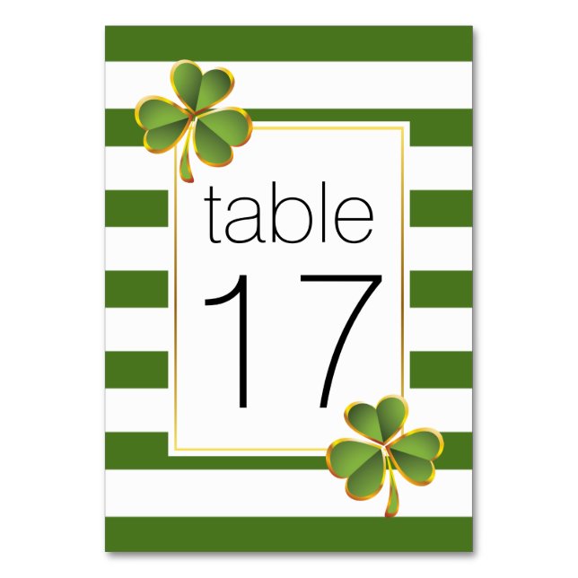 Numéro De Table Bandes vertes et trèfle mariage irlandais numéro d (Par défaut)