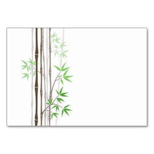 Numéro De Table Bâtons en bambou avec Feuilles en blanc