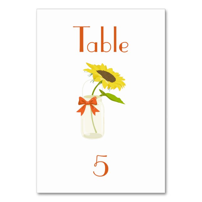 Numéro De Table Beau Mariage de tournesol (Par défaut)