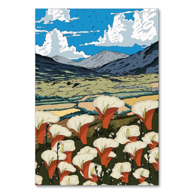 Numéro De Table Beau paysage de prairie Fleur sauvage (Par défaut)