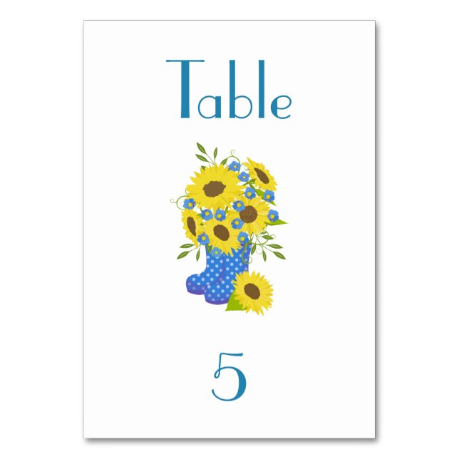 Numéro De Table Beauté des tournesols (Par défaut)