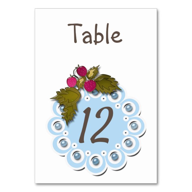 Numéro De Table Bébé garçon douche bleu perles blanches fleurs mig (Par défaut)