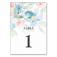 Belle aquarelle bleu rose et fleurs bleues