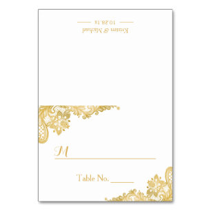 Numéro De Table Belle Classy Gold Lace Mariage Place de siège
