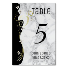 Numéro De Table Belle conception de pierre de marbre gris - Numéro