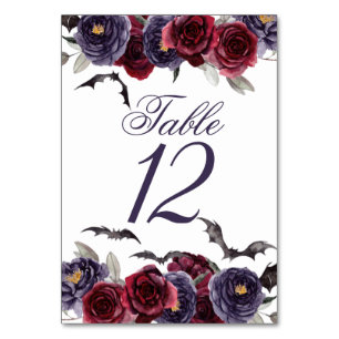 Numéro De Table Belle déplaisante   Roses gothiques foncés avec ch