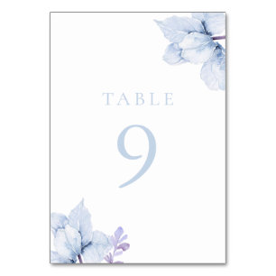 Numéro De Table Belle Elégance Mariage Floral Bleu