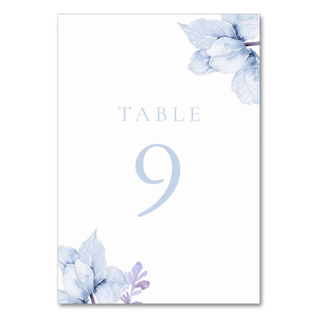 Numéro De Table Belle Elégance Mariage Floral Bleu (Par défaut)