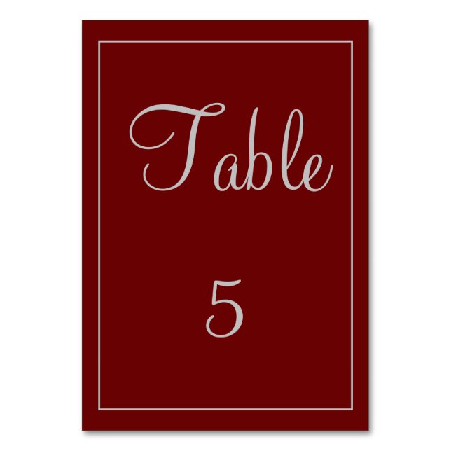 Numéro De Table Belle Rouge et Gris (Par défaut)