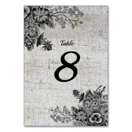 Numéro De Table Belle table de Mariage de fleurs noir/gris