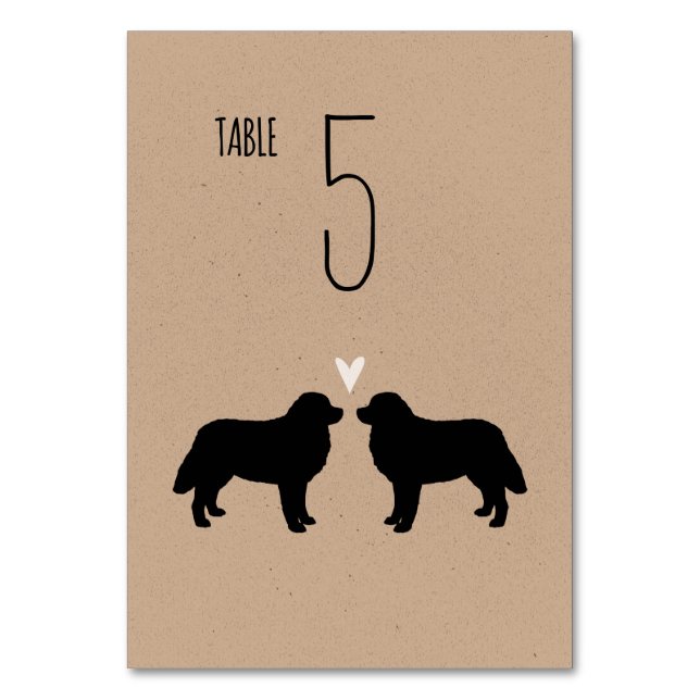 Numéro De Table Bernois Mountain Dogs Réception de mariage (Par défaut)