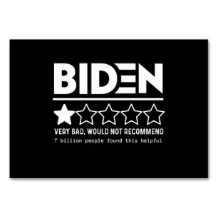Numéro De Table Biden Très Mauvais Ne Recommanderait Pas T-Shirt
