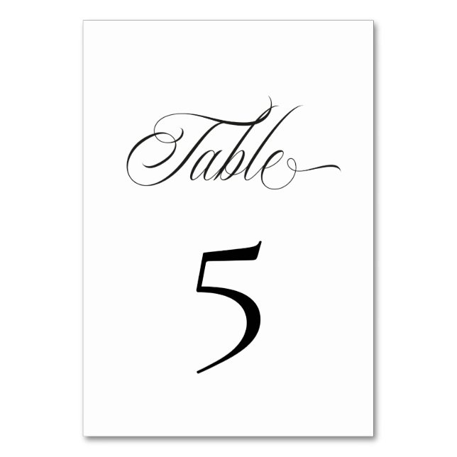 Numéro De Table Black and White Table Number Card (Par défaut)