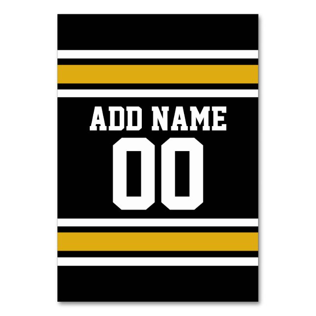 Numéro De Table Black Gold Football Jersey Nom personnalisé Numéro (Par défaut)
