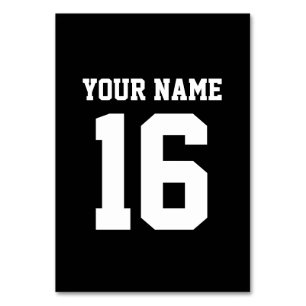 Numéro De Table Black Sporty Team Jersey