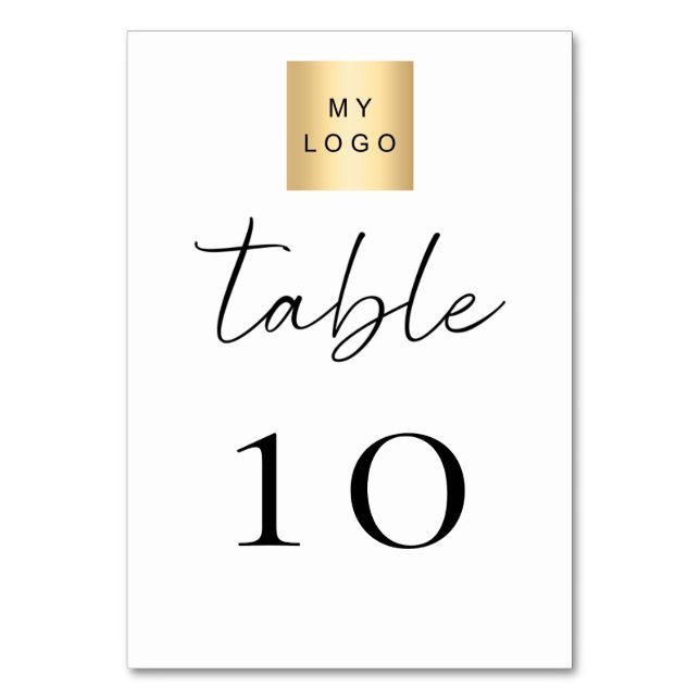 Numéro De Table Black white business logo table number (Par défaut)