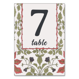 Numéro De Table Blackberry d'automne vintage