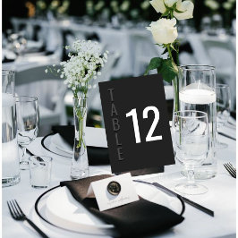 Numéro De Table Blackout Minimalist Modern Wedding Table Card